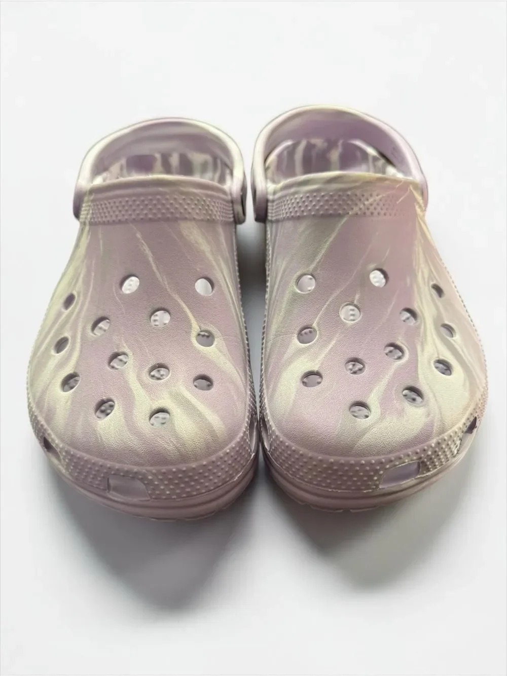 Crocs Marbled Tie Dye Swirl Slip On Lavender Clogs 11